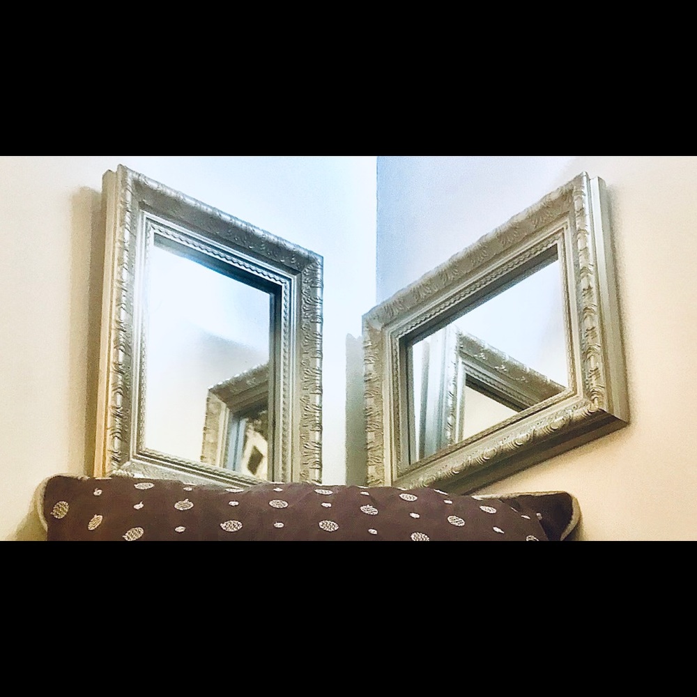 Two Silver Framed Mirrors